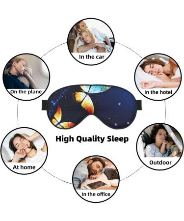 Cute Butterfly Print Soft Eye Mask - Sleep Mask for Women & Men | Travel Sleep Aid - Buy Online on GoSupps.com