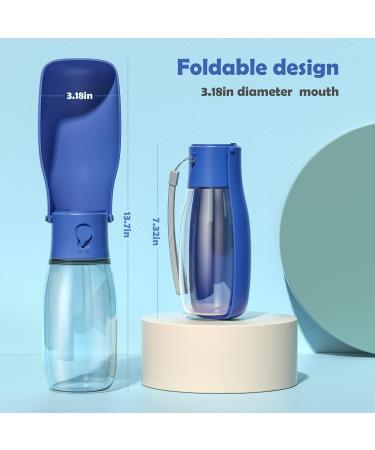 Peteast Foldable Dog Drinking Bottle - Dishwasher Safe Leak-Proof Design for Hiking & Outdoors - Ideal for Dogs & Cats - Marine Blue - Buy Online on GoSupps.com