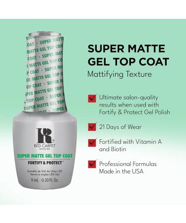 Red Carpet Manicure Fortify & Protect Super Matte Top Coat | Top Coat Essentials | Matte Gel Nail Top Coat Top Coat Gel Nail Polish | 0.30 Fl. Oz. - Buy Online on GoSupps.com