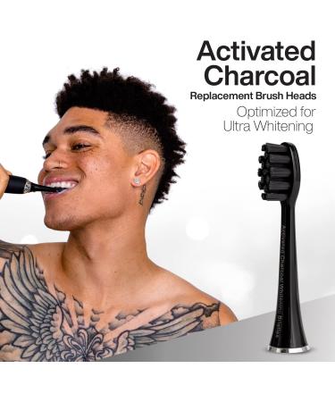 2-Pack AquaSonic Activated Charcoal Brush Heads - Ultra Whitening & Stain Remover - Compatible with Black Series Pro Vibe & Duo Pro Series (Black) - Buy Online on GoSupps.com