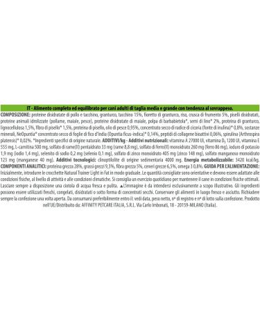 Natural Trainer Ideal Weight - Croquettes for Medium-Maxi Adult Dogs with White Meat - 3kg - Buy Online on GoSupps.com