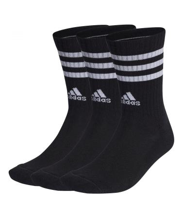 adidas Unisex Kids 3-stripes Cushioned Crew Socks 3 Pairs Socks (Pack of 3) L black/white