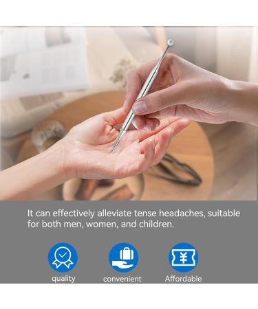 12 cm Stainless Steel Facial Reflex Zone Massage Device - Double-Headed Acupuncture Stick for Pain Relief & Self-Massage - Buy Online on GoSupps.com