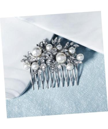 FRCOLOR 1pc Hair Comb Rhinestone Headpiece Women Hairpin Comb Wedding Headpiece for Bride Rhinestone Flower Comb Hair for Women Prom Tiara Bridal Headdress Pearl Light Luxury Alloy Girl - Buy Online on GoSupps.com