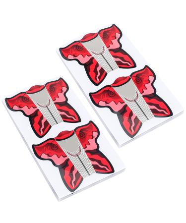 G2PLUS Paper Nail Forms for Gel Builder - 160PCS Butterfly Nail Extension Form Stickers - Large Adhesive Nail Builder Forms - Nail Paper Forms for Gel Nails Extension 1 count (Pack of 160) Red