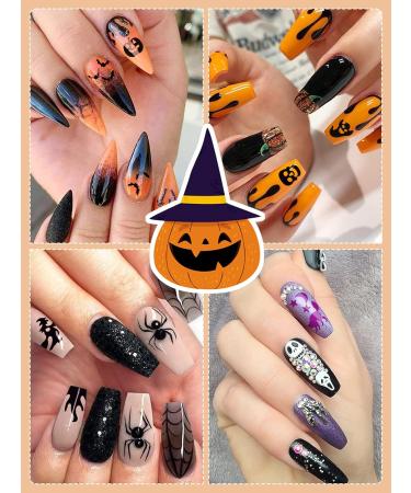 Ebanku 12 Color Halloween Nail Seedlets - 3D Glitter Sequin Nail Art & Holographic Decorations for Manicure Face & Body - Buy Online on GoSupps.com