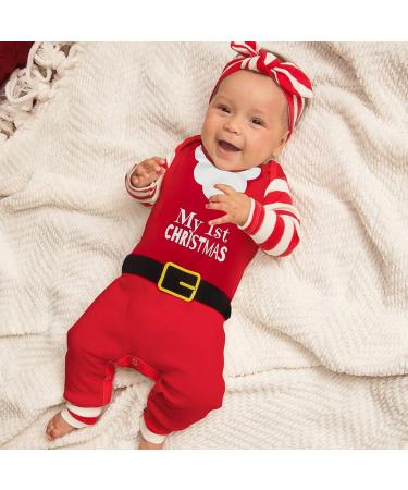 Baby Christmas Romper | Santa Claus Jumpsuit for Newborn Boy Girl 0-6 Months - Buy Online on GoSupps.com