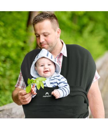Momcozy Baby Wrap Carrier Sling - Adjustable Infant Carrier for Newborn to 50 lbs, Black - Buy Online on GoSupps.com
