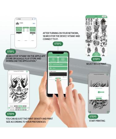 YTATTOO Cordless Tattoo Stencil Printer 2023 - Rechargeable Transfer Machine with 15 Transfer Papers - Compatible with iOS Phone/Pc - Black - Buy Online on GoSupps.com