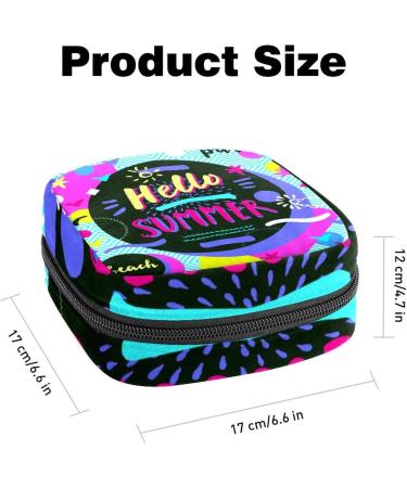 Hello Summer Beach Geometric Palm Menstrual Cup Storage Bag for Women & Teens - Perfect for First Periods - Buy Online on GoSupps.com