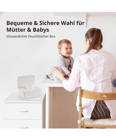 Buy Baby Wet Wipes Box - White Storage Solution for Damp Cloths Moist Towels & Toilet Paper - 18.5 x 12.2 x 7 cm - Buy Online on GoSupps.com