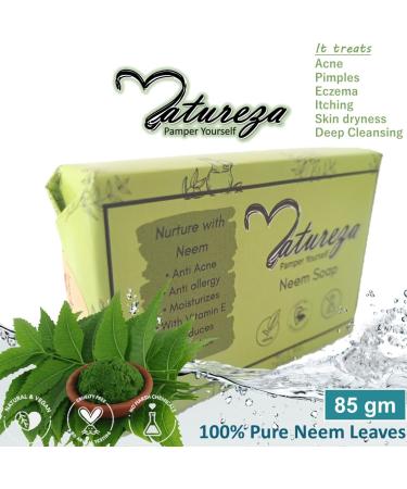 Natureza Organic Neem soap Herbal Handmade Anti acne 90g - Buy Online on GoSupps.com