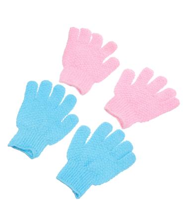 2 Pairs Bath Scrub Gloves Bath Gloves Exfoliating Gloves Shower Dead Skin Exfoliator Bath Cleaning Gloves Dead Skin Remover Gloves Bathing Gloves Polyester Take a Bath 19X14cm Brown