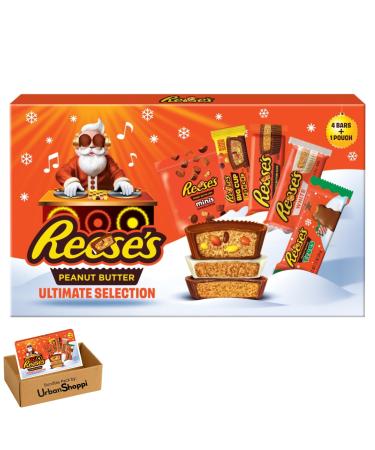 UrbanShoppi Rese's Big Cup Collection 305g Tin Premium Christmas Gifts with Large Cups Caramel Chunks and Puffs Perfect for Peanut Butter Lovers