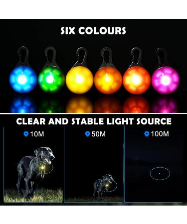 Faburo 6 PCS Clip on Dog Collar LED Lights Water Resistant Dog Collar with Battery Safety Night Walking LED Lights 6PCS - Buy Online on GoSupps.com