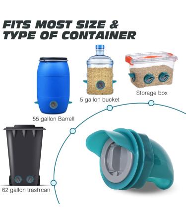 Whimsii No Waste Automatic Chicken Feed Dispenser - Weatherproof Poultry Feed Station for Chickens & Ducks (4 Dispensers + Hole Saw) | International Shipping Available - Buy Online on GoSupps.com