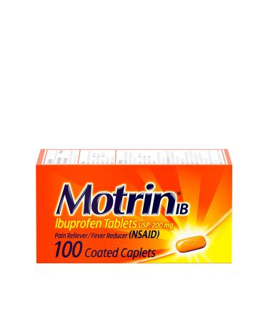 Motrin IB Ibuprofen 200mg Tablets Pain Reliever & Fever Reducer for Muscular Aches Headache Backache Menstrual Cramps & Minor Arthritis Pain NSAID 100 Ct