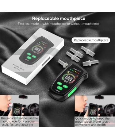 Portable Breathalyzer Alcohol Tester with 5 Mouthpieces - Green | Home & Travel Breath Analyzer - Buy Online on GoSupps.com