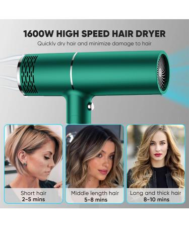 1800W Professional Ionic Hair Dryer | Fast Drying Compact & Folding Blow Dryer for Travel Salon & Family Use - Green - Buy Online on GoSupps.com