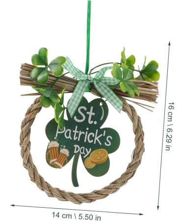 Abaodam 2pcs Shamrock Wooden Sign Hanging Front Door Wreaths Irish Party Wood St. Patrick's Day Pendants - Buy Online on GoSupps.com