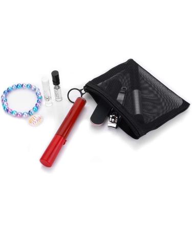 Sibba Mini Culture Bag Set - 6 Pieces Waterproof Nylon Makeup Organizer with Zip Pocket | Travel Accessories & Cosmetics Storage Black (12x9.5cm + 21x15cm) - Buy Online on GoSupps.com