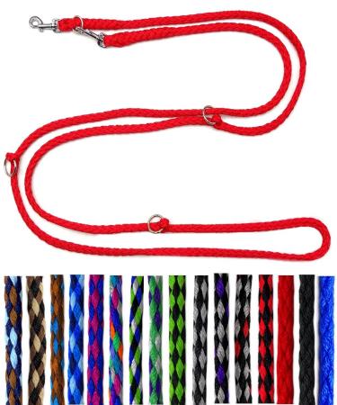 Dog linen small dogs up to 15 kg / double linen 4-folded 2.40m / 2.80m / 3.50m guiding leash very light & robust (3.50m 4-speed adjustable red) 3.50 m 4 times adjustable red