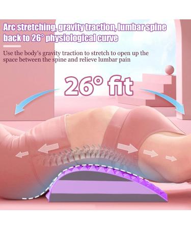 Vnklomes 2-in-1 Back & Neck Support - Lumbar Vertebrae Cushion for Pain Relief - Orthopedic Stretcher (Violet) - Buy Online on GoSupps.com