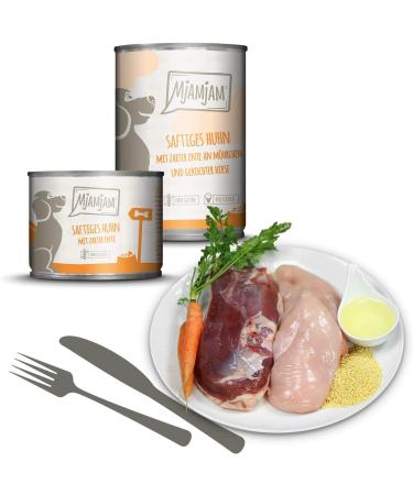 MjAMjAM - premium wet food for dogs - mixed pack I - chicken & duck beef turkey 6 pack (6 x 200 g) plain with meat supplement - Buy Online on GoSupps.com