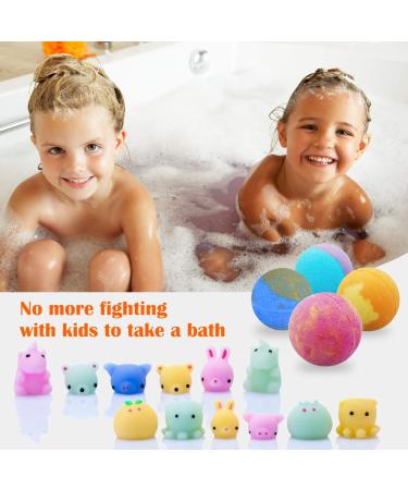 Kids Bath Bombs with Surprise Toys - Vegan Essential Oil Fizzies for Boys and Girls - Moisturizing Spa Kit - Handmade 12 Set - Buy Online on GoSupps.com