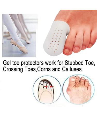 Footsihome Gel Toe Caps for Large Toes - Pain Relief & Protection | Prevent Corns Hammer Toe & Friction - 12 Pieces with Breathing Holes - Buy Online on GoSupps.com