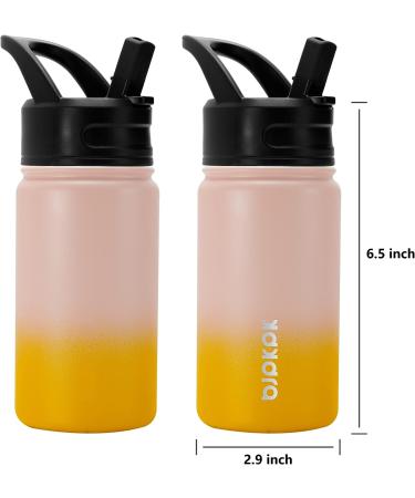 Bjpkpk Kids 15oz Coral Stainless Steel Water Bottle with Straw Lid - Insulated, Leak Proof, BPA Free - Ideal for School - Buy Online on GoSupps.com