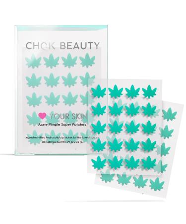 CHOK BEAUTY Acne Pimple Patches | Award winner | Hydrocolloid + CBD Oil + Salicylic Acid | Vegan Cruelty-Free | 40 Patches | UK Brand