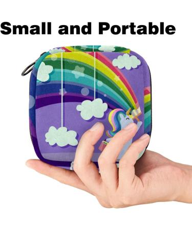 Portable Women s Storage Bags for Bandages Menstrual Pads & Tampons - Magical Rainbow Cartoon Clouds Design - Buy Online on GoSupps.com