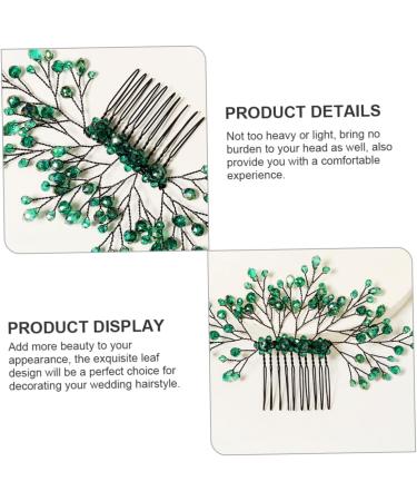 Ipetboom Green Branches and Leaves Hair Comb Leaf Hair Comb Decor Wedding Hair Accessories Wedding Headdress Crystal Leaf Headdress Wedding Crystal Hair Decor Leaf Comb Hairpin - Buy Online on GoSupps.com