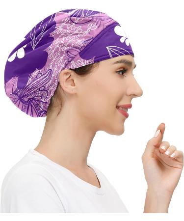 MUKJHOI Adjustable Working Caps Tie Back Bouffant Hats - 26 Floral (97) | One Size Fit All - Buy Online on GoSupps.com