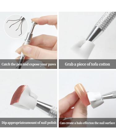 BQAN Nail Sponges for Ombre - 100Pcs White Nail Art Sponges with Gripper Pen for Perfect Manicure - Buy Online on GoSupps.com