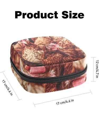 Animal Hen Sanitary Napkin Storage Bag | Portable First Period Pads Holder for Girls | Travel Makeup Bag | Large Capacity Multicoloured - Buy Online on GoSupps.com