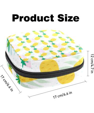 Summer Ananas Napkin Storage Bag - Portable Menstrual Cup & Breastfeeding Holder for Women Teens & Girls with Pink Leaves Design - Buy Online on GoSupps.com