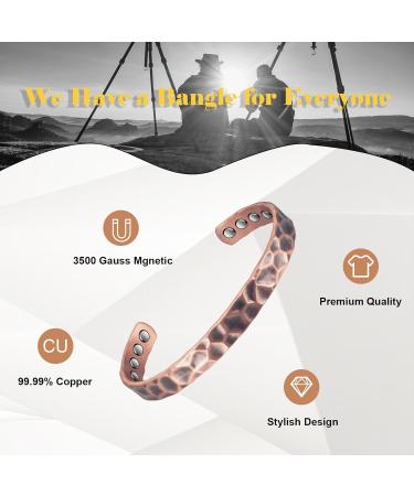 YINOX Women's Copper Bracelet with 4 Magnets - 6.5 Inch | Stylish Magnetic Jewelry for Health & Wellness - Buy Online on GoSupps.com