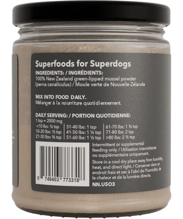 100% New Zealand Green Lipped Mussel Powder - Fully Natural Freeze Dried Single Ingredient Joint and Arthritis Support Supplement for Dogs - Buy Online on GoSupps.com