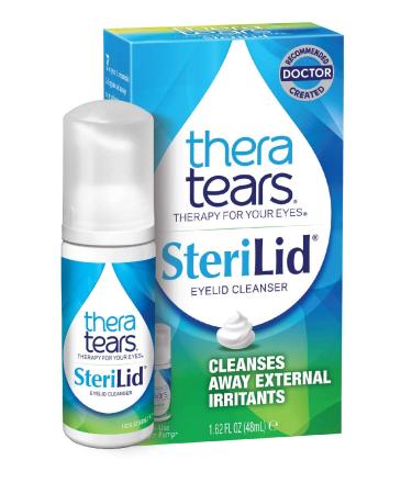 TheraTears Sterilid Eyelid Cleanser Lid Scrub for Eyes and Eyelashes Contains Tea Tree Oil 48 mL 1.62 Fl oz Foam Pump