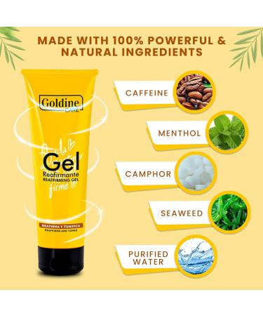 Cellulite Cold Slimming Goldine Firming Gel with Caffeine and Seaweed - Reduce Appearance of Cellulite Stretch Marks Firming and Toning Improves Circulation Cruelty-Free - Buy Online on GoSupps.com