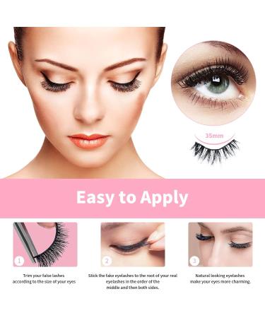 Mebver 8D Fluffy False Eyelashes - 14 Pairs Pack, Wispy Faux Mink Cat Eye Lashes - Buy Online on GoSupps.com