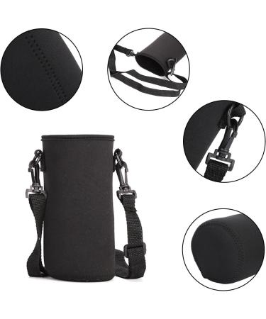 Buy Tshaoun 2-Piece 750ml Outdoor Sports Water Bottle & Neoprene Carrier Bag with Shoulder Strap - Perfect for Camping & Walking (Black) - Buy Online on GoSupps.com