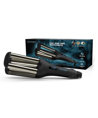 Revamp ProGloss Wave Define Styler Professional ion technology cylinder enriched with ProGloss Super Super Super Super Super Super Super Super Super Superna argan and coconut oil craft-free design for smooth S-waves Deep Beach Wever