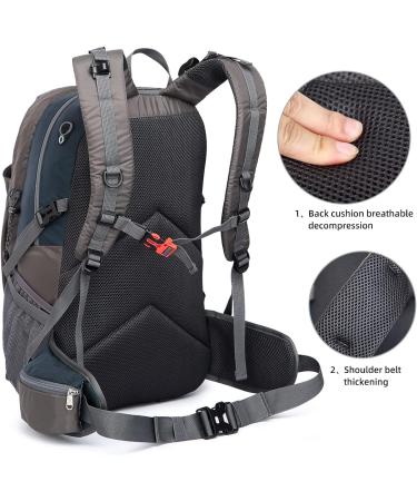 Hiking Backpack 40L Waterproof Lightweight Daypack with Rain Cover - Royal Blue - for Outdoor Trekking and Travel | Men Women - Buy Online on GoSupps.com