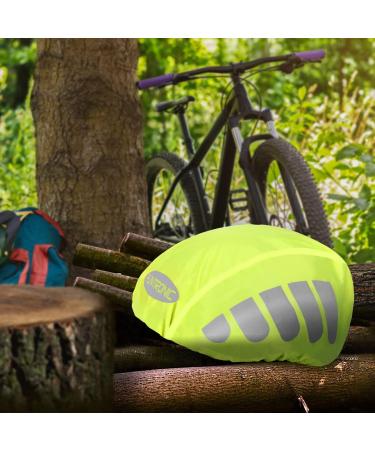 Flintronic Waterproof Helmet Cover Rain Protection - Universal Size for Men & Children - 4 Fluorescent Green Reflective Strip Rain Covers - Buy Online on GoSupps.com