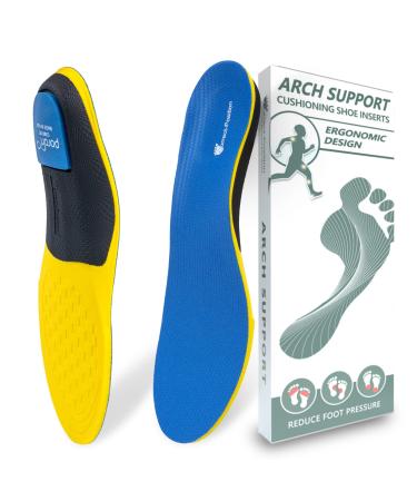 Arch Support and Updated Poron Heel Plantar Fasciitis Insole for Women and Men Antishock Shoe Inserts Memory Foam Insole Boot Insole for Men Work Shoe Insole for Archilles Tendonitis Flat Foot Women 9-11/ Men 8-10
