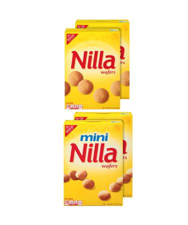 Nilla Wafers Vanilla Wafer Cookies Variety Pack, Original & Mini, Easter Cookies, 4 - 11 oz Boxes 11 Ounce (Pack of 4)