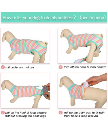 Kuoser Dog Body Suit - Breathable Post-Op Protection for Dogs & Cats | Leakage Prevention & Alternative Collar | Purple Stripes - Buy Online on GoSupps.com